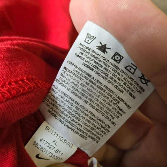 Nike Mens Red Polo Shirt XL Cotton Casual Short Sleeve Blank Embroidered Swoosh - Picture 7 of 9